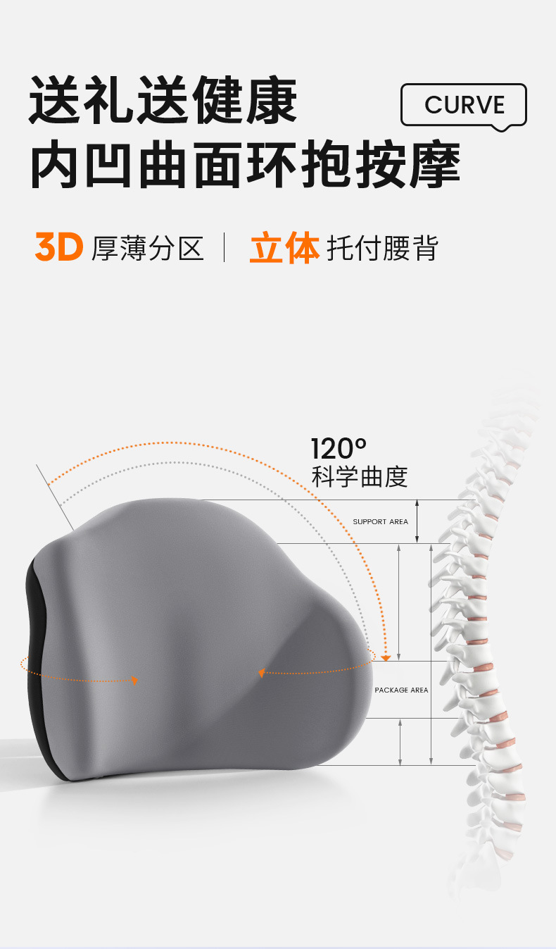 Car Headrest Electric Massage Office Car Waist Cushion Waist Cushion Seat Neck Pillow suit Car Lumbar