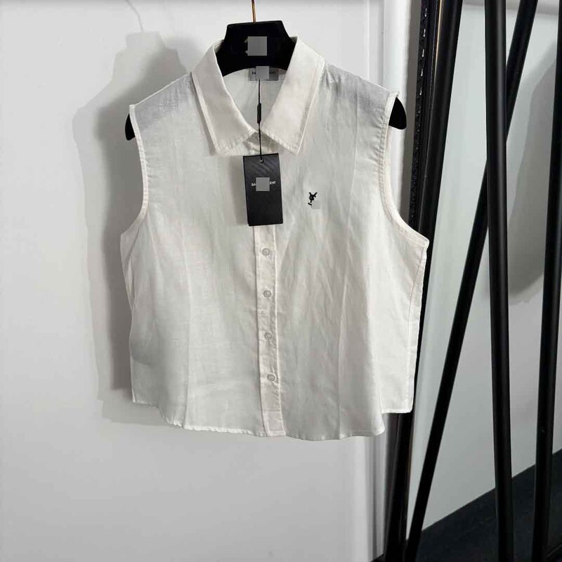 2026 Nanyou Hot-Selling Classic Style Lauren New Model Logo Embroidered Letter Linen Vest Sleeveless Shirt 2026 Nanyou Hot-Selling Classic Style Lauren New Model Logo Embroidered Letter Linen Vest Sleeveless Shirt