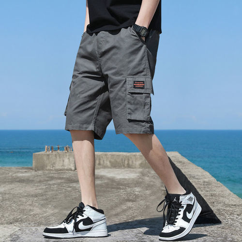 Relaxed Workwear Shorts for Men - Summer Trend Brand Outerwear Loose Five-Finger Mid-Crotch Casual Sports Big Pants