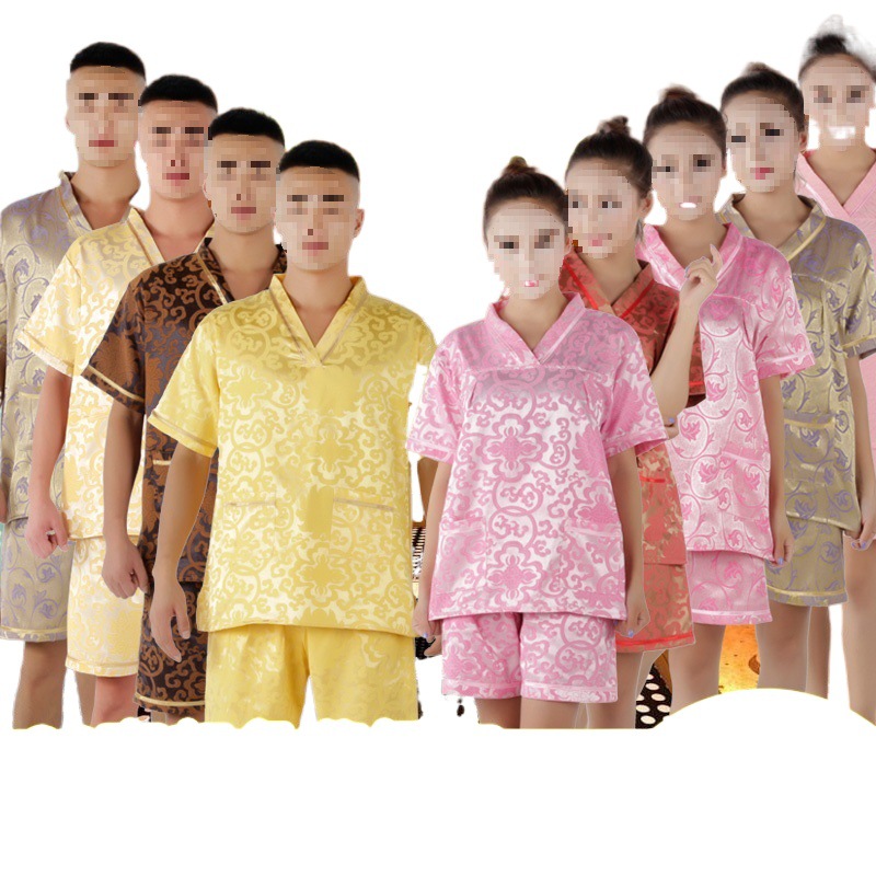 [면화 추가] 남녀 땀 김이 나는 옷 여성의 땀 김이 나는 옷 사우나 옷 목욕 옷 마사지 옷 땀 김이 나는 옷 무료 자수