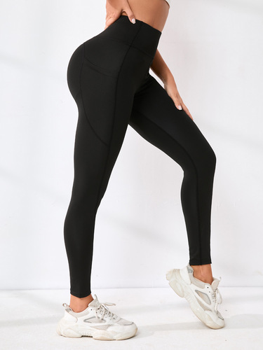 New style popular yoga pants, European and American, high-waist, sexy, skinny legs, solid color tights, running outdoor sports pants, women