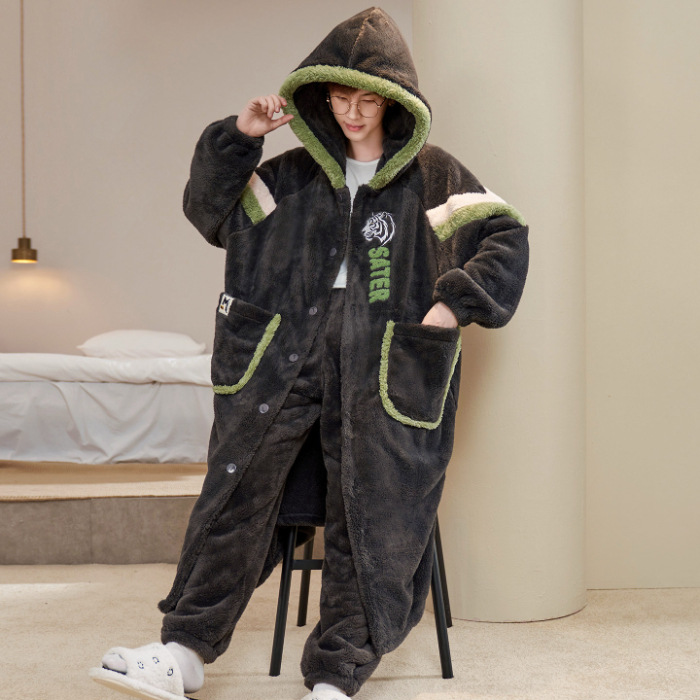 2025 pijamas de invierno de coral de vello de coral de tamaño grande juvenil 200 kg abrigo