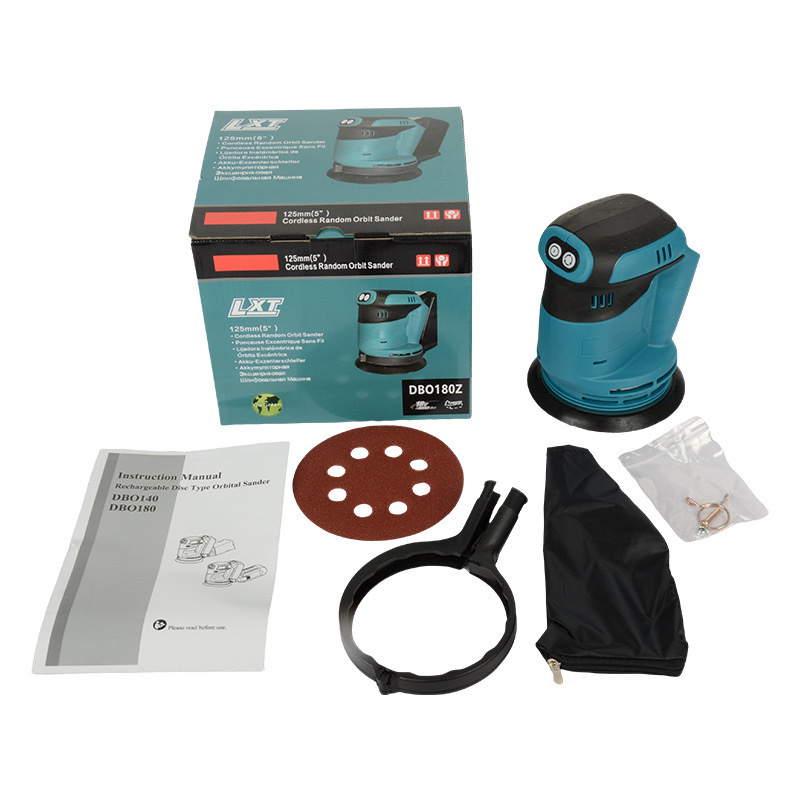 跨境充电式锂电圆砂机砂纸机砂光机木工打磨机手持抛光机多挡调速