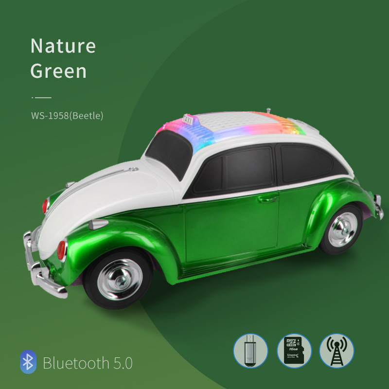 comercio exterior regalos transfronterizos graves escarabajos modelo de coche sonido bluetooth hogar multi-modo de reproducción altavoces juguetes