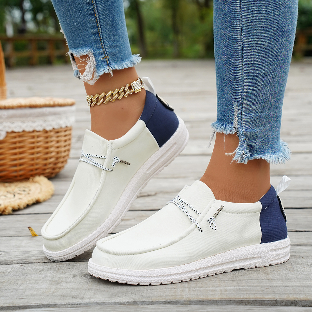 Comfortabele lage loafers voor dames met kleurblokken, platte schoenen, nieuwe collectie voor de herfst, direct leverbaar._voghion.com