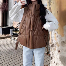 冬季新款高端背心棉服女短款时尚显瘦撞色加厚马甲衣外套潮