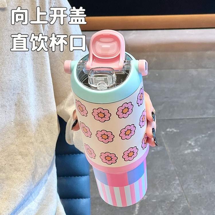 Hombres y mujeres nuevas tazas de aislamiento de alto valor facial de oficina tazas de hielo de doble bebida con mangas de paja portátiles tazas de agua de estudiantes al por mayor
