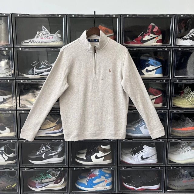 Three-Label Cross-Border Rl Pony Logo Embroidered Logo Half-Zip Knitwear Knitwear for Men and Women Stand-Up Collar Pullover Sweatshirt Three-Label Cross-Border Rl Pony Logo Embroidered Logo Half-Zip Knitwear Knitwear for Men and Women Stand-Up Collar Pullover Sweatshirt
