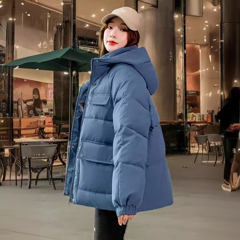 Short Puffer Jacket for Women, Korean Style, Loose Fit, Thickened Cotton Coat for Autumn and Winter 2025 New Model