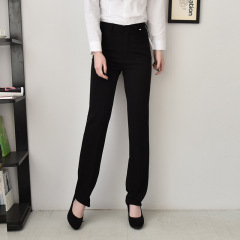 女性の職業の長ズボンの職業の修身のストレートなズボンの正装の面接の黒色のズボンの質感の良いメーカーの卸売り
