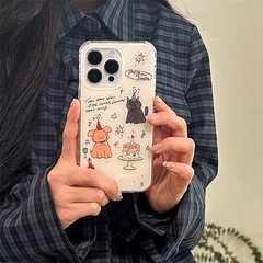 可愛蛋糕小狗貓咪派對適用iphone15Promax蘋果14手機殼13雙層12女