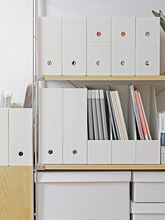 办公桌面白色书本收纳盒抽屉文件框整理盒斜角日式A4文件架置物架