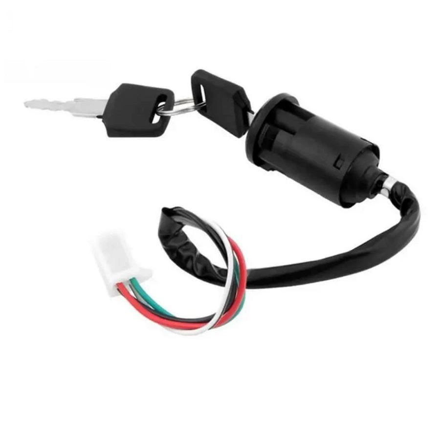 Мотоциклетный 4-проводной электрический дверной замок, аксессуары для четырехколесного ATV, переключатель зажигания 50-125CC, 4-проводной электрический дверной замок