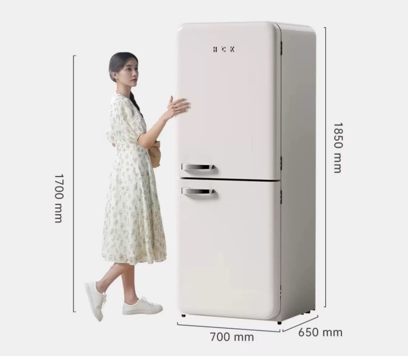 ハスキー冷蔵庫BCD-401RAS無霜風冷復古式冷蔵庫乾湿分貯温低騒音オレンジ|undefined