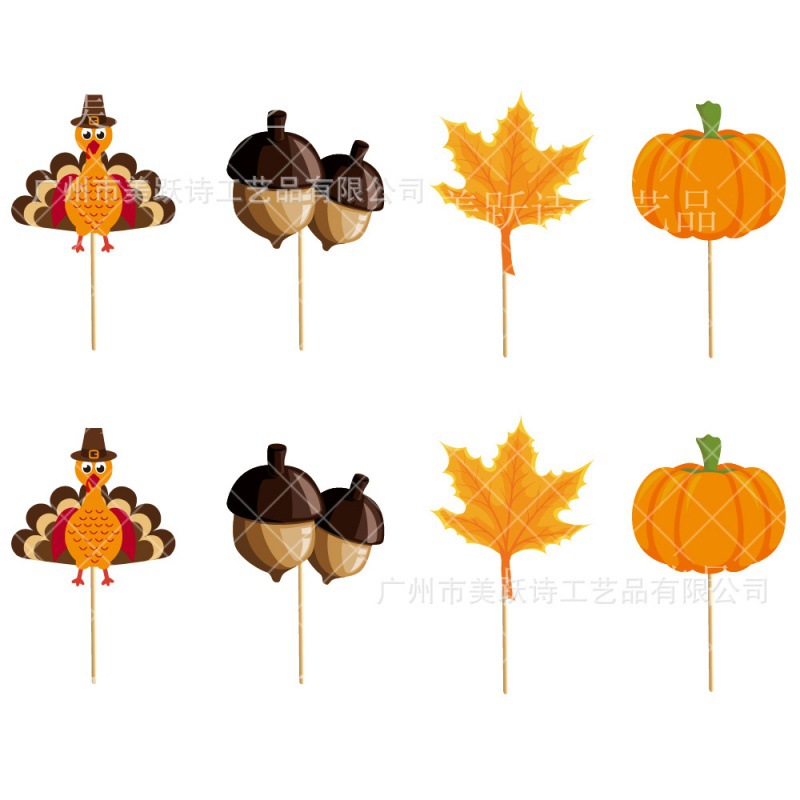 Fabricantes de fiestas de Acción de Gracias directamente para decorar pastel de tarjeta alrededor del borde de la decoración de otoño de cumpleaños alrededor del borde del pastel de papel