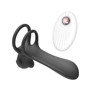 Cross-border vibration lock ring double ring husband and wife share flirting wireless remote control vibration ring sex toys factory wholesale