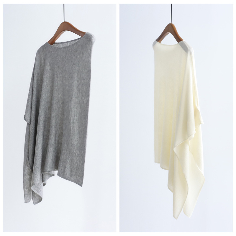 Acetate Wool One-Piece Knitted Shawl 25 Autumn and Winter Lazy Fashionable Asymmetrical Cloak Slimming Look Blouse One-Line Collar Acetate Wool One-Piece Knitted Shawl 25 Autumn and Winter Lazy Fashionable Asymmetrical Cloak Slimming Look Blouse One-Line Collar