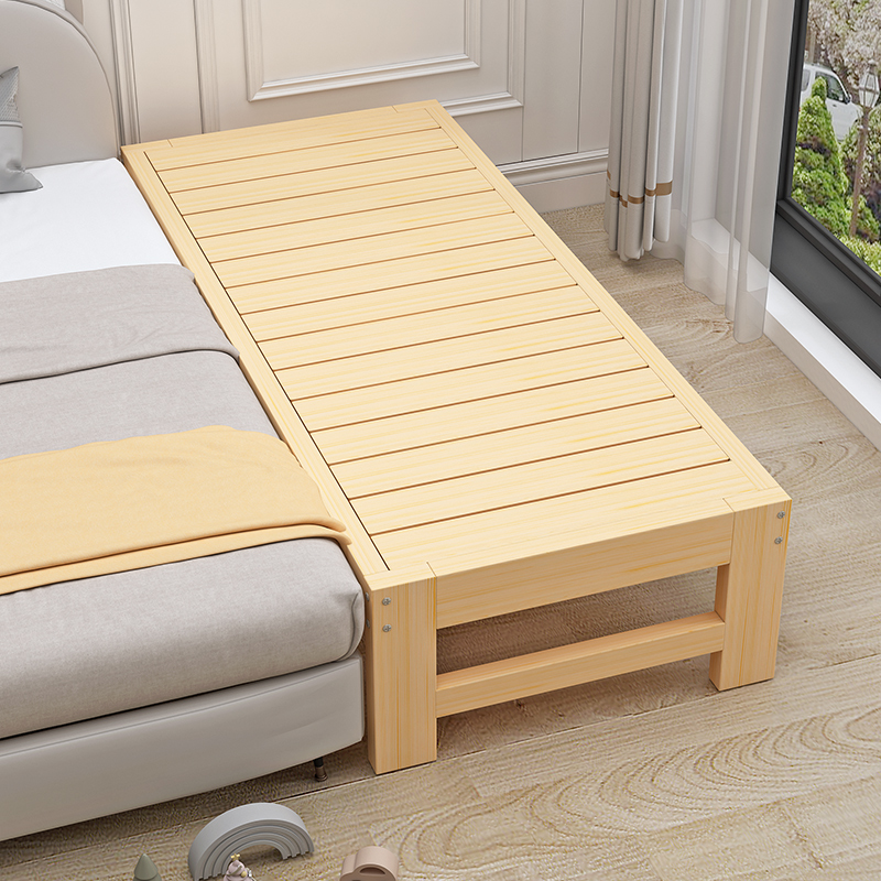 Solid Wood Children's Bed, Spliced Bed, Household Large Bed, Widened Spliced Wooden Bed, Widened Bedside Single Bed, Infant Crib