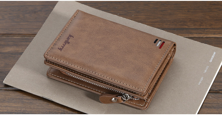Solid Color Pattern All Seasons Season Men's Gender Men's Solid Color Pu Leather Zipper Small Wallets