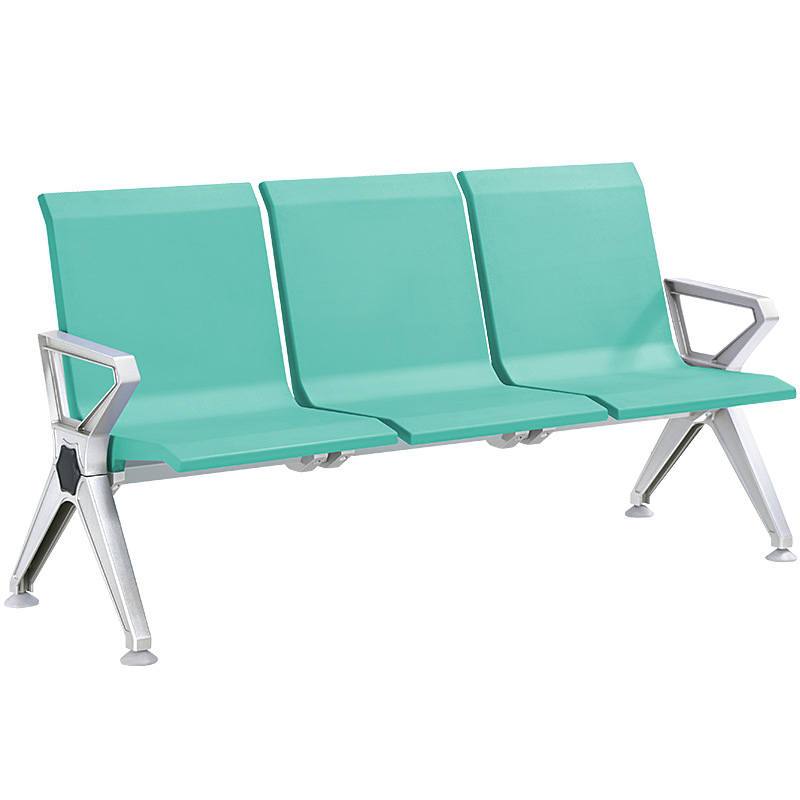 Silla de fila de tres asientos Silla de espera de hospital aeropuerto sofá grueso cojín Silla de fila de aleación de aluminio Silla de fila asiento público
