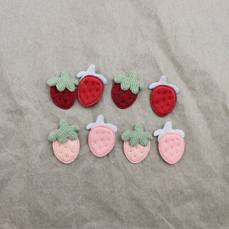 2.1cmかわいい布芸小いちごアクセサリーdiy髪飾りヘアピンアクセサリー服装玩具装飾