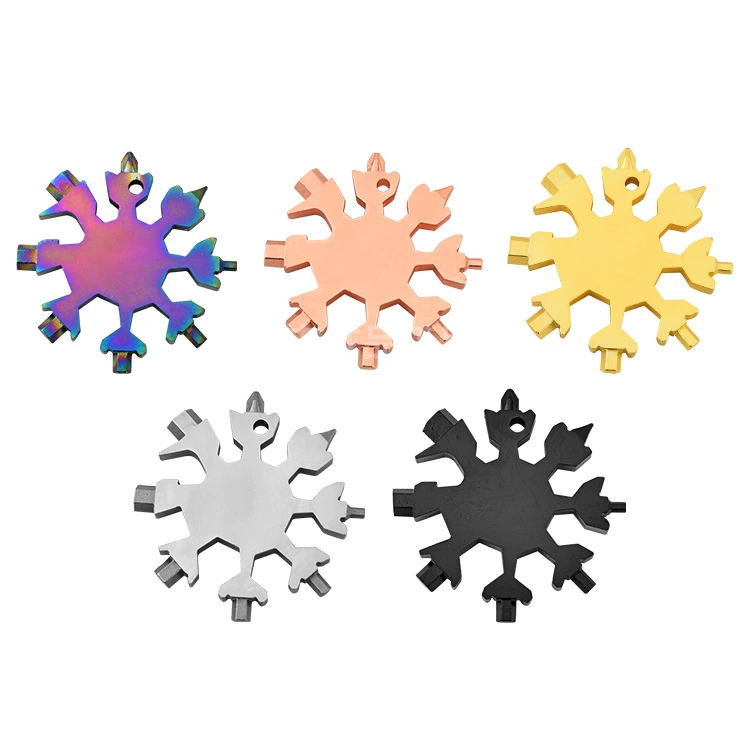 Universal wrench, travel hexagonal keychain, with snowflakes