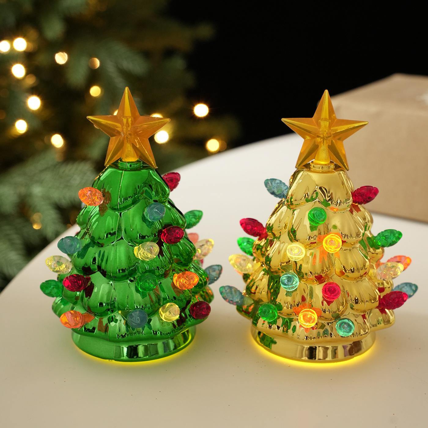 Transfronterizos luminosos árbol de Navidad decoración de escritorio decoración de fiesta decoración de la mesa de comedor luz de decoración de Navidad luz de noche en stock