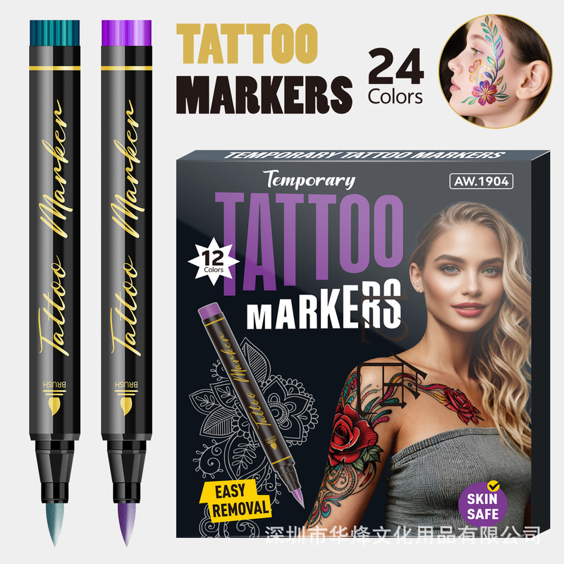 Temporary Tattoo Soft Tip Metal Marker Gundam Model Coloring Non-Fading Touch-Up Pen Painting Marker Marker Pen