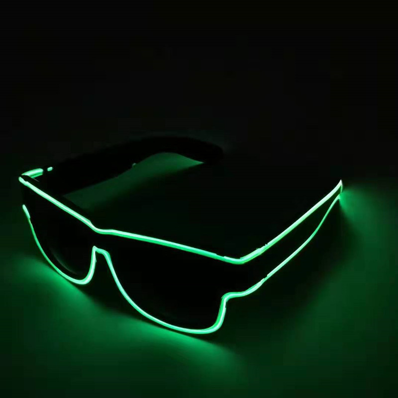 Fabricante suministro de gafas luminosas inalámbricas recargables de luz fría, gafas luminosas transfronterizas de discotecas, bares, fiestas, gafas luminosas LED