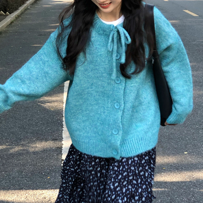 2025秋冬新款韩版宽松慵懒风圆领套头毛衣女百搭针织衫上衣外套女|undefined