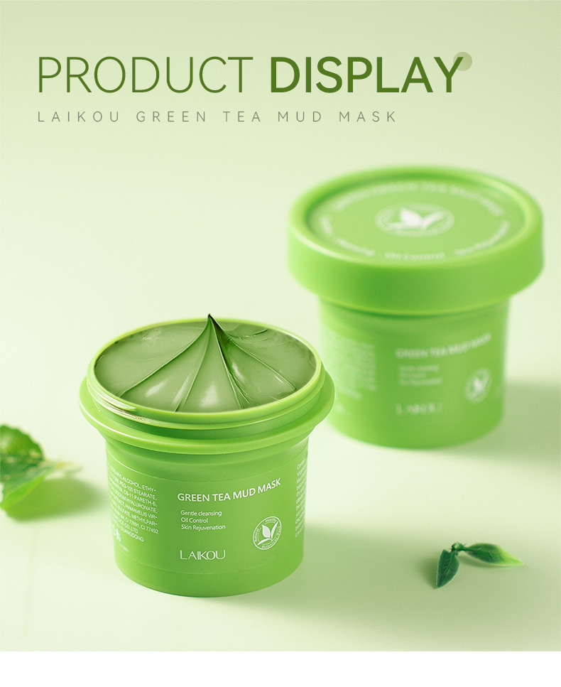 Cross-border new product laikou Green Tea Mud Mask 100g Cleansing, hydrating and Moisturizing Mask mud wholesale undefined