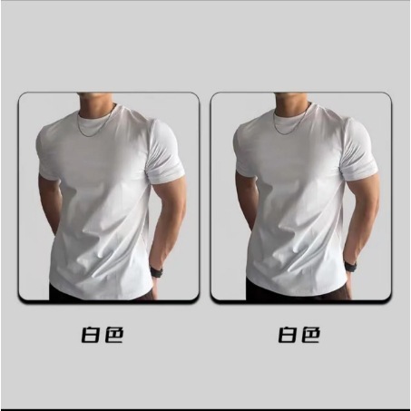 Jimi Hecusen メンズ フロントショルダー半袖 Tシャツ トレンド ラウンドネック スリムフィット 万能 ホワイト Tシャツ Xingcan Trendy House|undefined