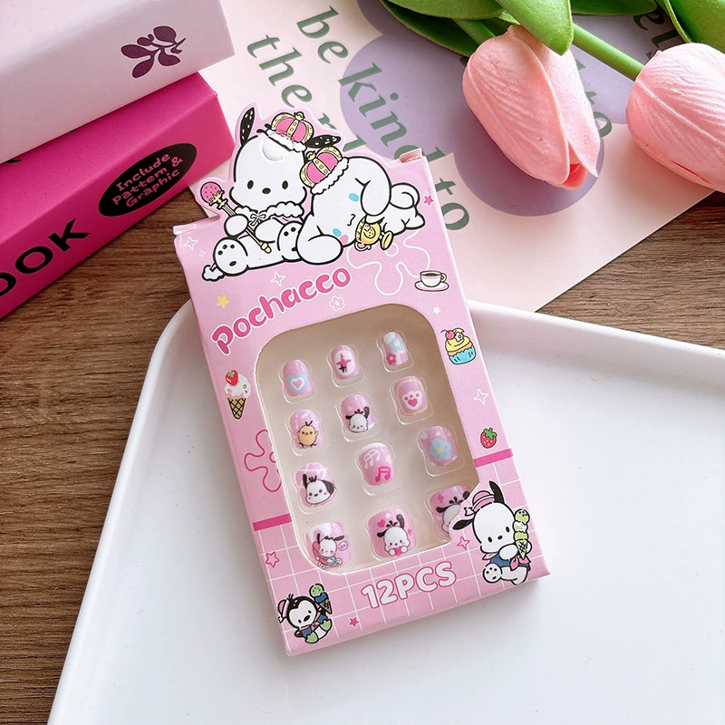 Sanrio, милые детские наклейки для ногтей, 12 шт., для наряда