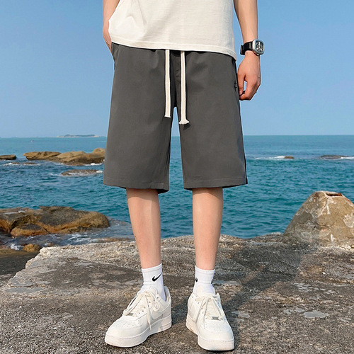 Shorts for men, summer American-style sports basketball briefs, loose and quick-drying mens' ice silk five-pocket pants