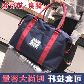 小行李包女短途旅行包男韩版大容量轻便简约帆布手提待产包收纳袋