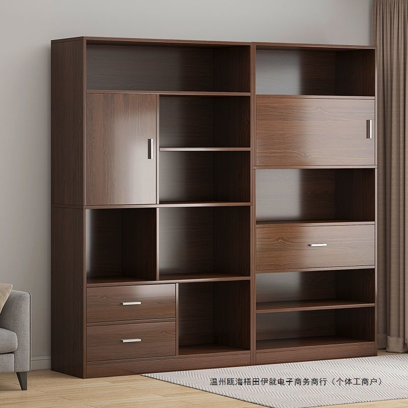 Bookcase Floor-Standing Wall Storage Rack Home Bedroom Storage Cabinet Living Room Display Cabinet Simple Storage Cabinet Dust-Proof Bookshelf