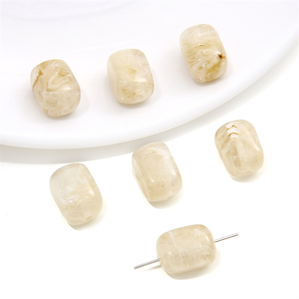 Acrylic amber rectangular beads