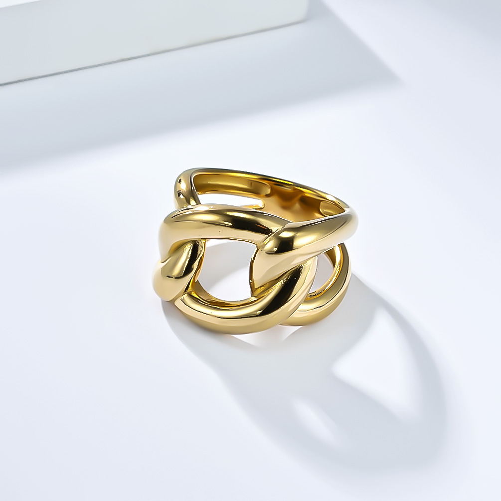 Minimalist Geometric Titanium Steel Ring For Women Irregular Shape_voghion.com