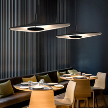 北欧复古餐厅中山原木风吊灯创意新中式禅意诧寂风树脂木纹吊线灯