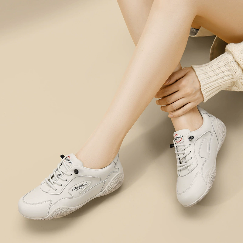 邻家天使 Comfortable sports shoes for leisure, small universal white shoes, footwear, genuine leather, soft sole