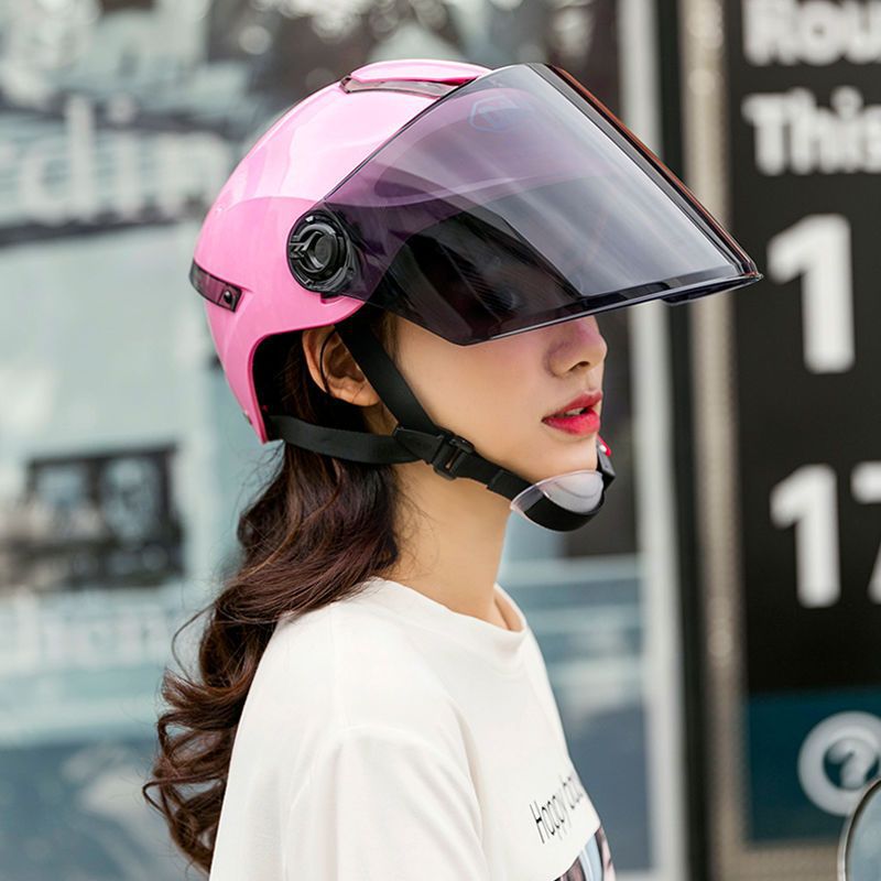 전기 배터리 오토바이 헬멧 유니섹스 여름 경량 사계절 헬멧 선스크린 하프 헬멧