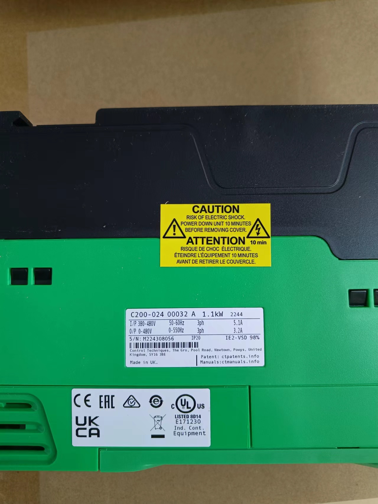 Nidec Inverter MEV2000-40011-000 Upgraded Model C200-02400032A 1.1KW thumbnail-2