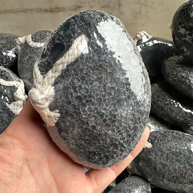 椭圆磨脚石火山石 红色 黑色去死皮老茧搓脚石家用足部按摩工具