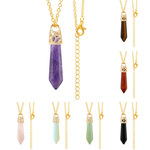 亚马逊热卖天然水晶吊坠灵摆六角柱项链单尖六棱水晶柱饰品批发