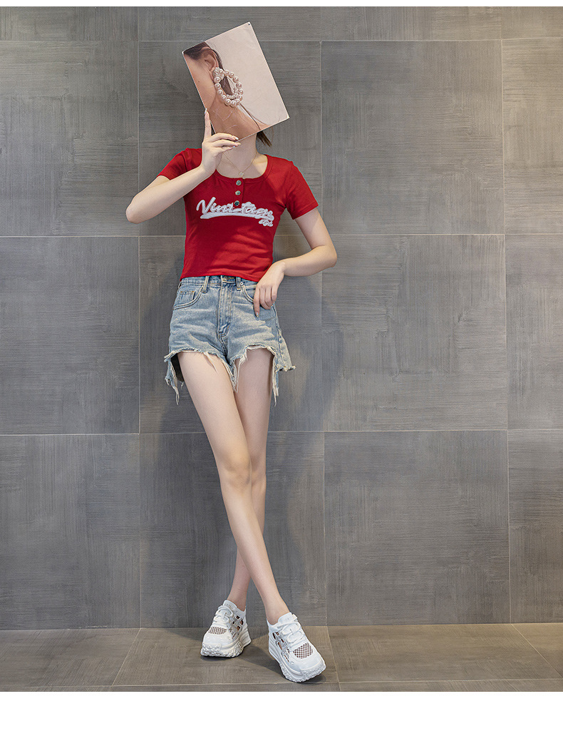 Giày sneaker chunky nữ đế dày mặt lưới thoáng khí phong cách thể thao — M2877 màu be, M2877 màu xanh lam, M2877 Màu tím chi tiết 8