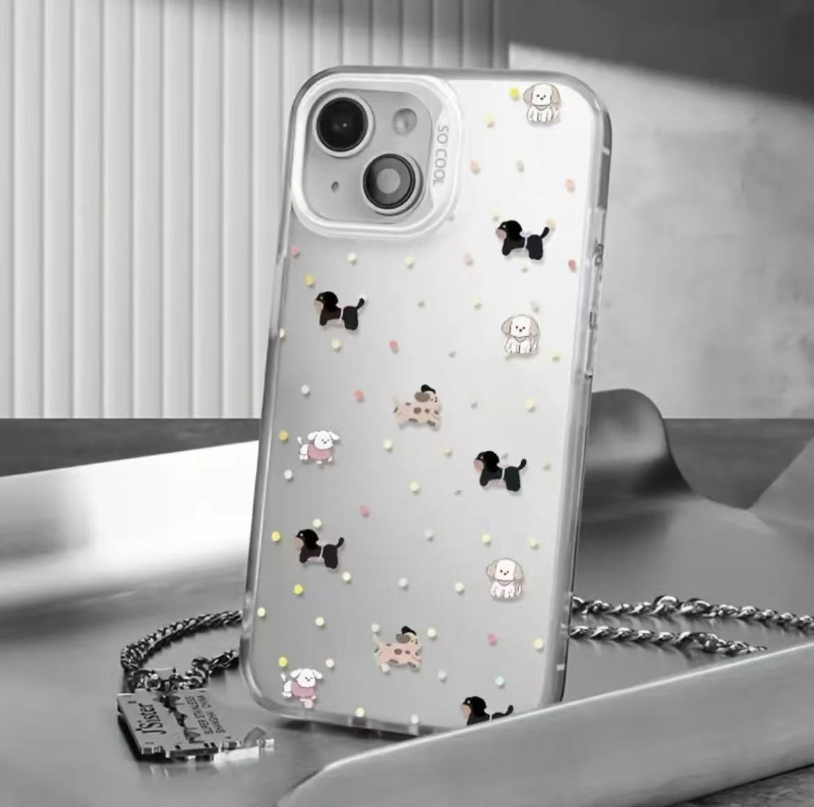 Nuevo cachorro de lunares para iPhone 16 funda para teléfono móvil Apple 15promax/14 personalidad 13pro12 Japón y Corea