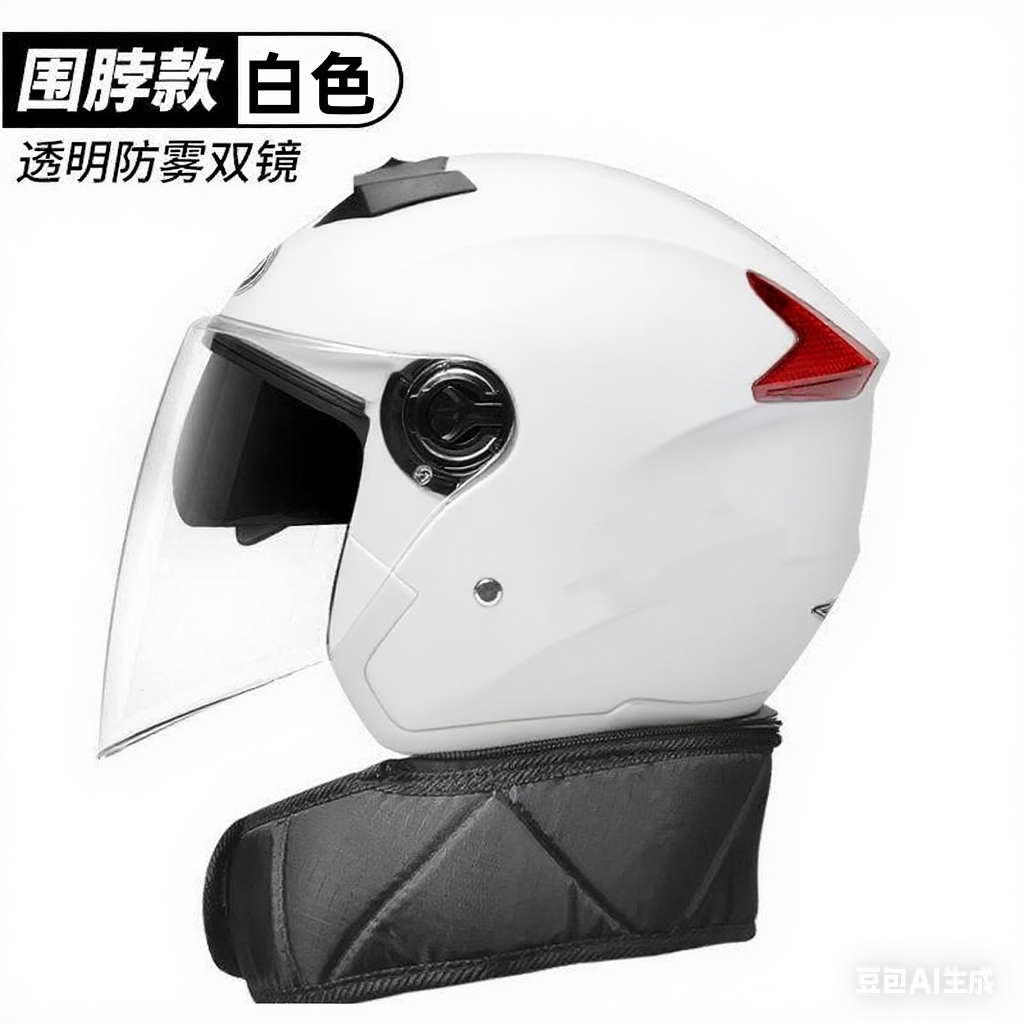 Universal – Auto Parts and Accessories Motorcycle Helmet Winter - 3c-white-helmet-with-neck-protection-hd-sunscreen-double-lens