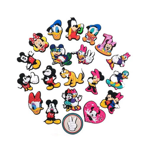 Adorable cartoon Mickey and Minnie, various styles of DIY hole-toe shoes, flower shoe clips, best-selling decorative buttons