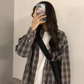 格子衬衫女设计感小众时尚很仙上衣超仙洋气防晒衣薄外套