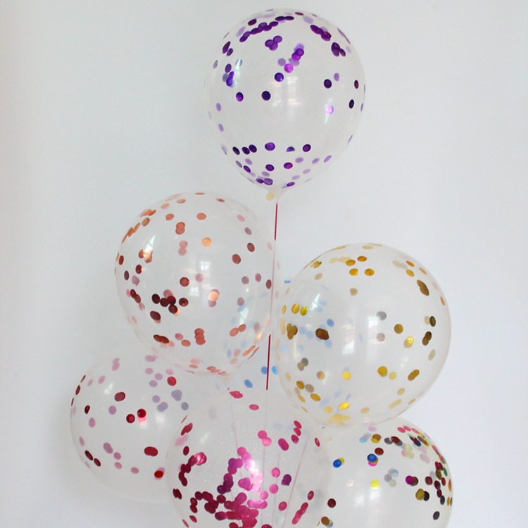 Latex balloon with transparent glitter floating balloon decoration, metallic silver, for room, bedroom, birthday, wedding, scene decoration